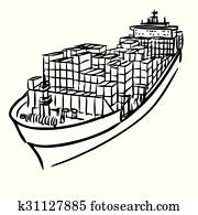 화물선, 와, 컨테이너