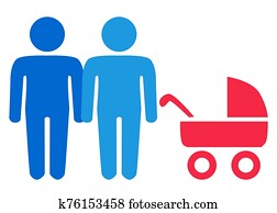 A schematic depiction of a family couple of gay men with children A schematic depiction of a family couple of gay men with children