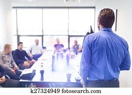 apresentação negócio, ligado, incorporado, meeting.