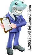 Businessman shark contract