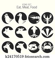 heiligenbilder, satz, :, animal,, meat,, meeresfrüchte heiligenbilder, satz, :, animal,, meat,, meeresfrüchte
