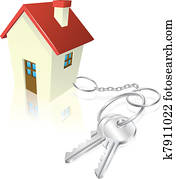 House attached to keys as keyring