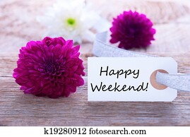 Label with Happy Weekend