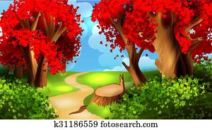 magie, karikatur, landschaft magie, karikatur, landschaft