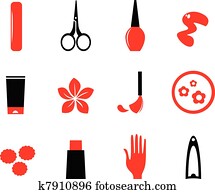 manicure,, kosmetikartikel, und, schoenheit, heiligenbilder, isolieren, wei?, (, red,, bla manicure,, kosmetikartikel, und, schoenheit, heiligenbilder, isolieren, wei?, (, red,, bla