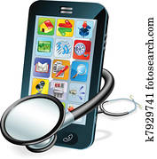 Cell phone health check concept Cell phone health check concept