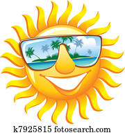 Cheerful sun in sunglasses Cheerful sun in sunglasses
