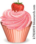 cupcake with strawberry cupcake with strawberry