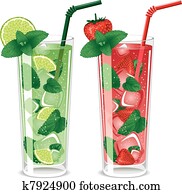 erfrischen, mojito, cocktails erfrischen, mojito, cocktails