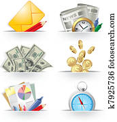 negócio, ícone, jogo