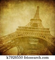 Vintage image of Eiffel tower, Paris, France Vintage image of Eiffel tower, Paris, France