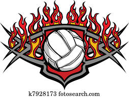 Volleyball Ball Template with Flame Volleyball Ball Template with Flame