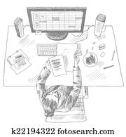 Accountant work place Accountant work place
