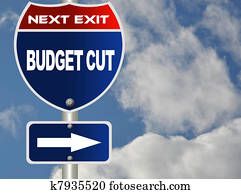 Budget cut road sign