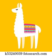 caricatura, lhama, desenho