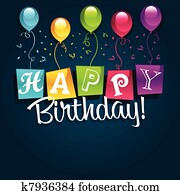 feliz aniversário, ilustração