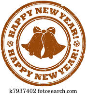 Happy new year stamp Happy new year stamp