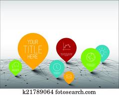 Infographic Template with pointers on a big network