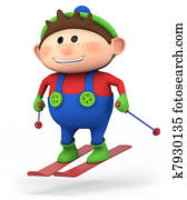 little boy skiing little boy skiing
