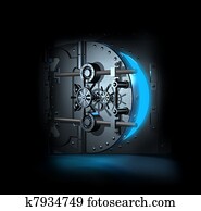 open bank vault, 3D render open bank vault, 3D render