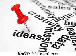 Push pin on idea Push pin on idea
