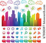 Rainbow Social Media City Rainbow Social Media City