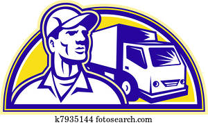 Removal Man Delivery Guy with Moving Van Removal Man Delivery Guy with Moving Van