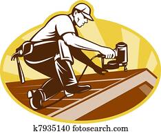 roofer, telhado, trabalhador, trabalhar, telhado