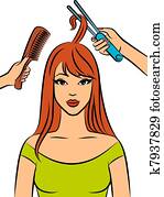 Woman with coiffure Woman with coiffure