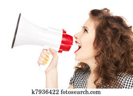 woman with megaphone woman with megaphone