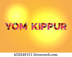 yom kippur, tema, palavra, arte, ilustração