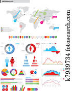 וקטור, אוסף, של, infographic, אל