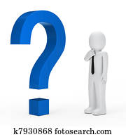 商人, 藍色, 問號