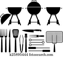 barbecue equipment - pictogram barbecue equipment - pictogram