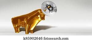 bitcoin, 由于, bull., 實際上, crypto, 貨幣, coin., blockchain, technology.