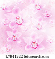 Card for invitation or congratulation with orchids and bow Card for invitation or congratulation with orchids and bow