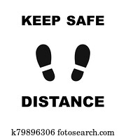 Keep safe distance icon sign Keep safe distance icon sign