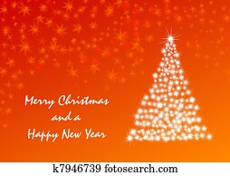 red christmas card with tree red christmas card with tree
