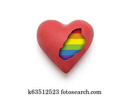 Red heart with rainbow colors of LGBT inside Red heart with rainbow colors of LGBT inside