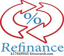 Refinance home mortgage loan icon symbol