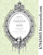 Vector Victorian Frame and Pattern Vector Victorian Frame and Pattern