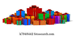 גדוש, של, צבע, קופסות של מתנה