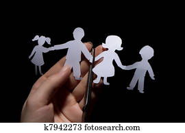 שרשרת של נייר, family,, גרש, ב, רקע שחור