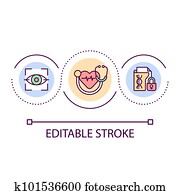 Biometrics data in healthcare loop concept icon