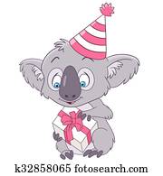 cute party cartoon koala