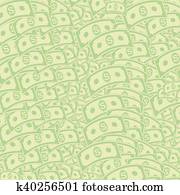 Dollars Pattern. American Banknotes. US Currency