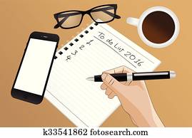 filling out a to do list filling out a to do list