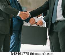 handlung, von, geschäftsmenschen, versammlung, abkommen