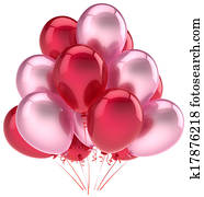Party balloons pink red decoration Party balloons pink red decoration
