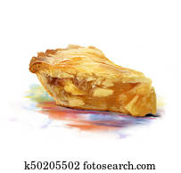 Slice Of Apple pie watercolor Slice Of Apple pie watercolor